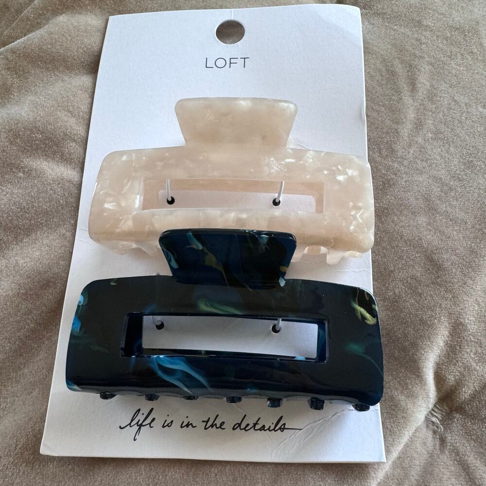 LOFT Claw Hair Clips Set of 2 Large 3.25"  NEW Gift for Her 2 Pack